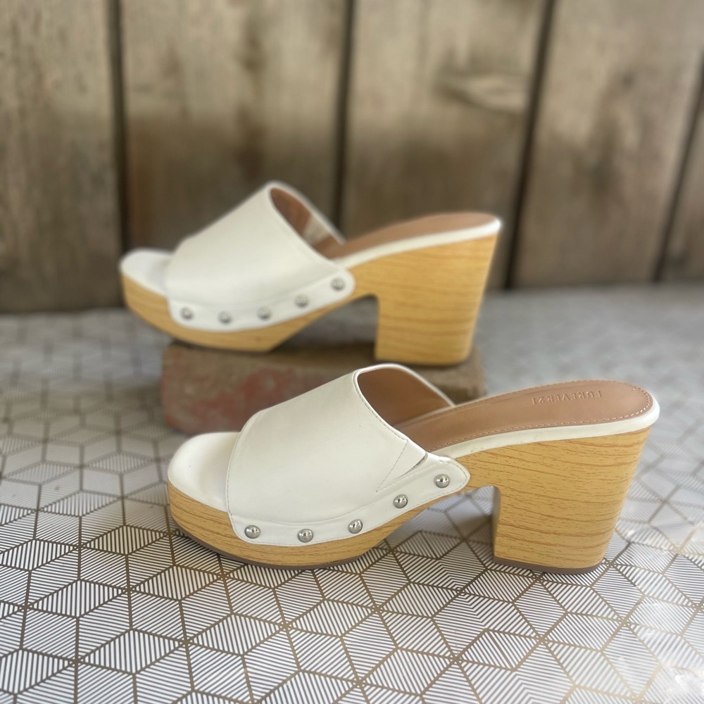 New not in box. Forever 21 white mules. - Picture 7 of 8